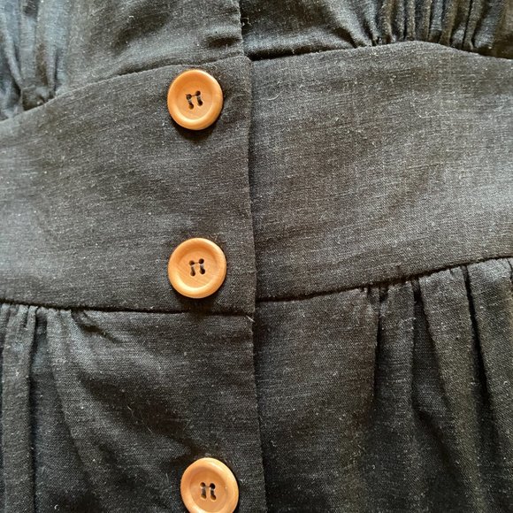 🌱 LEONI women’s midi dress black Size L / 14 Linen Blend NEW V neck - Picture 10 of 10